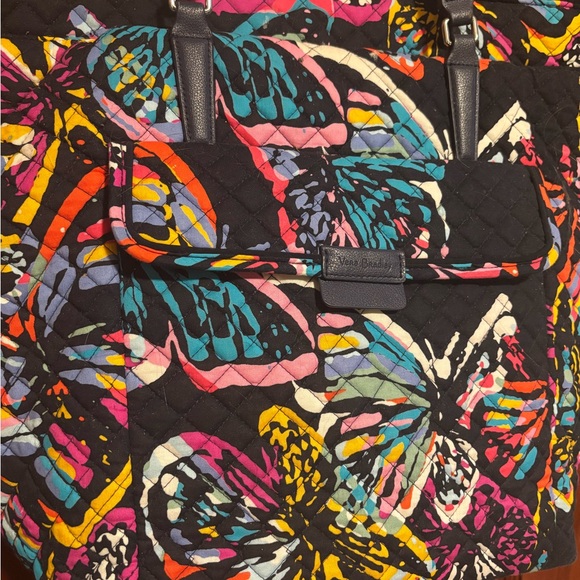 VERA BRADLEY Iconic Get Carried Away Butterfly Flutter Print Tote Bag - Picture 2 of 7